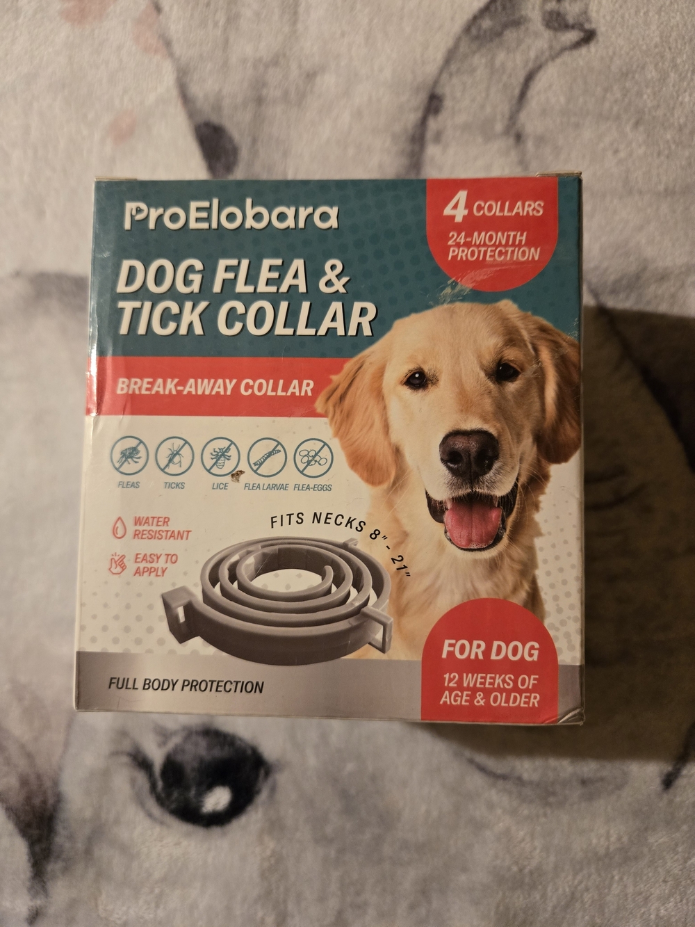 4 Pack Dog Flea & Tick Break-Away Collar — Gray.... Sealed